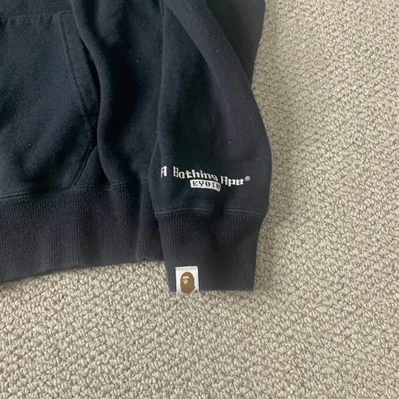 A Bathing Ape Mens Hoodie Sweatshirt Size Small Black Baby Milo Full Zip Pocket - Picture 4 of 12